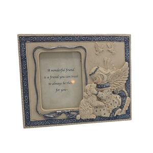 Vintage 2003 Sarah's Angels "My Friend" Angel & Dog Picture Photo Frame #32079